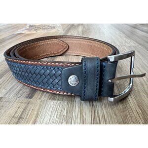 GP & Max woven blue genuine leather belt made in italy